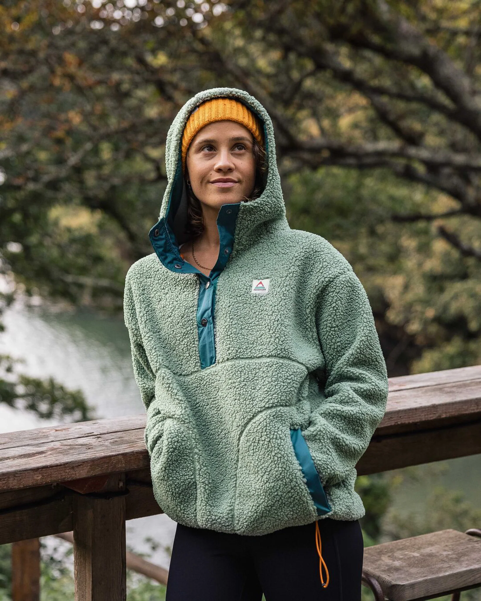 Calla Hooded Polar-Lined Fleece - Pistachio