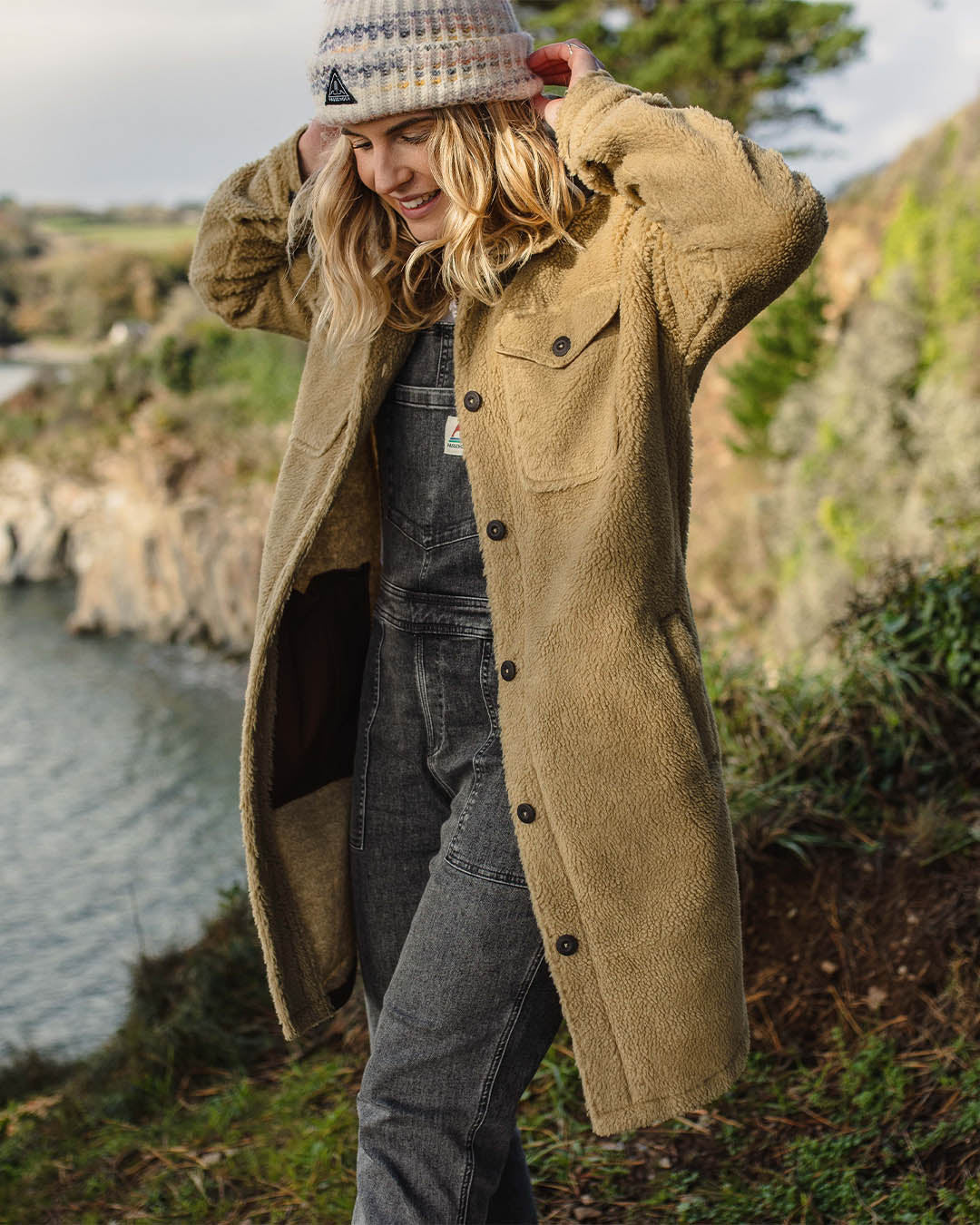 Cloudy Deep-Pile Sherpa Fleece Shirt - Biscuit