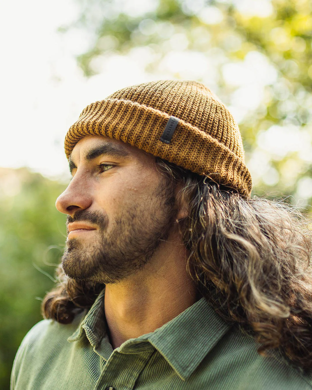 Compass Acrylic Beanie - Golden Brown