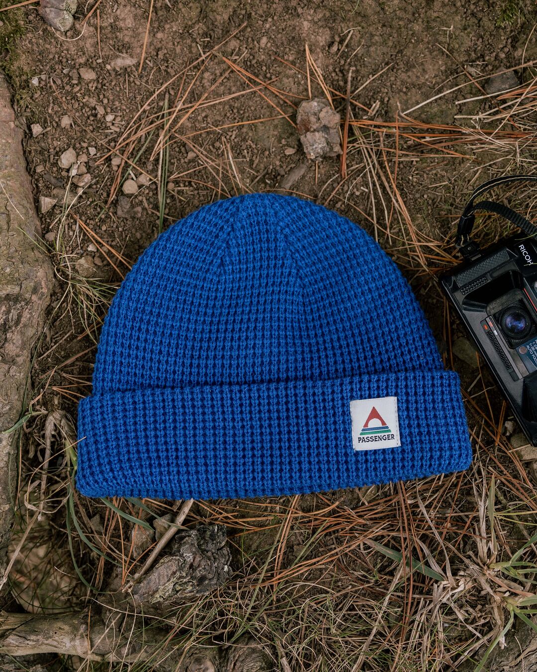 Moss Double Layer Waffle Beanie - True Blue