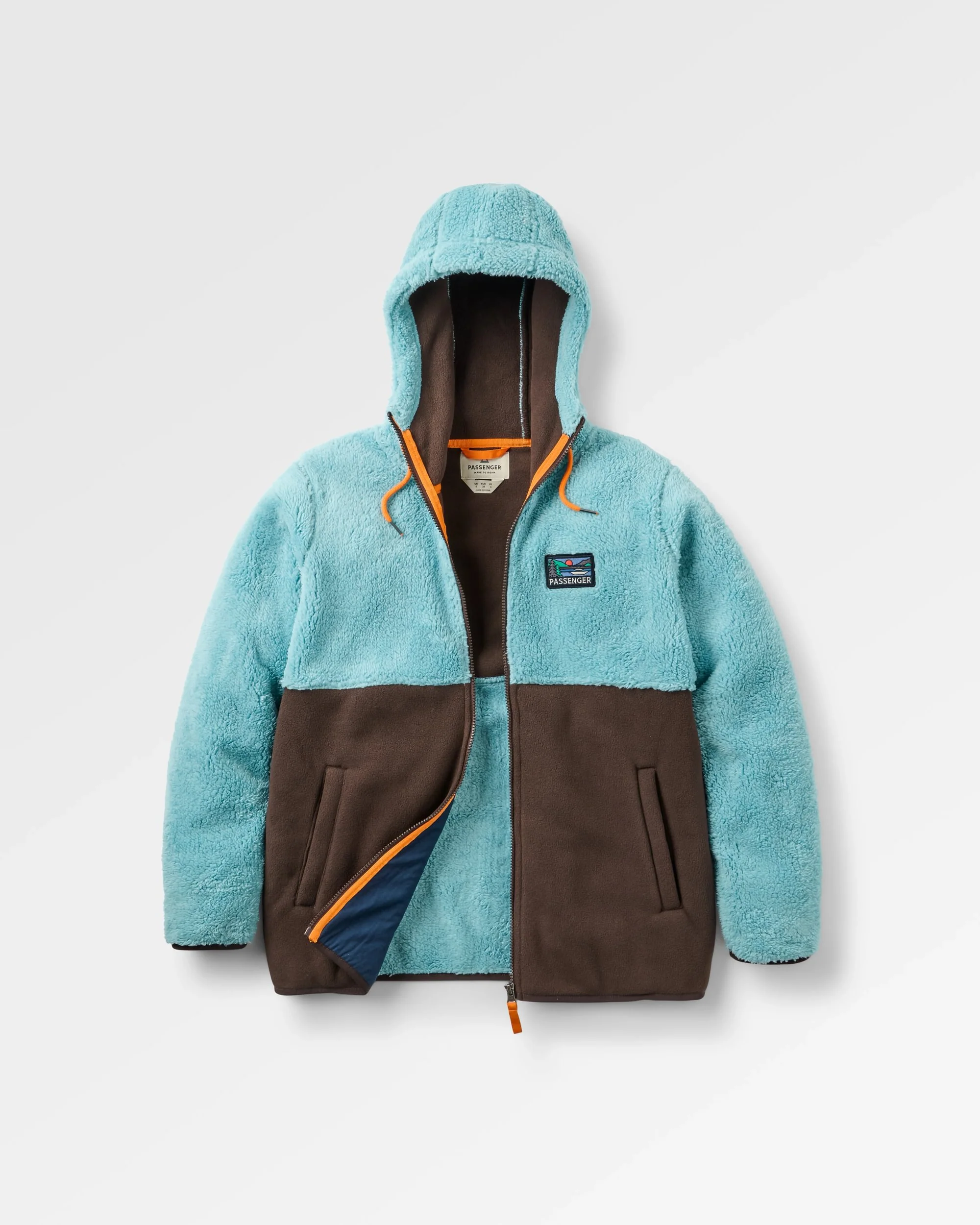 Nestling Polar-Lined Sherpa Fleece - Retro Blue/Espresso