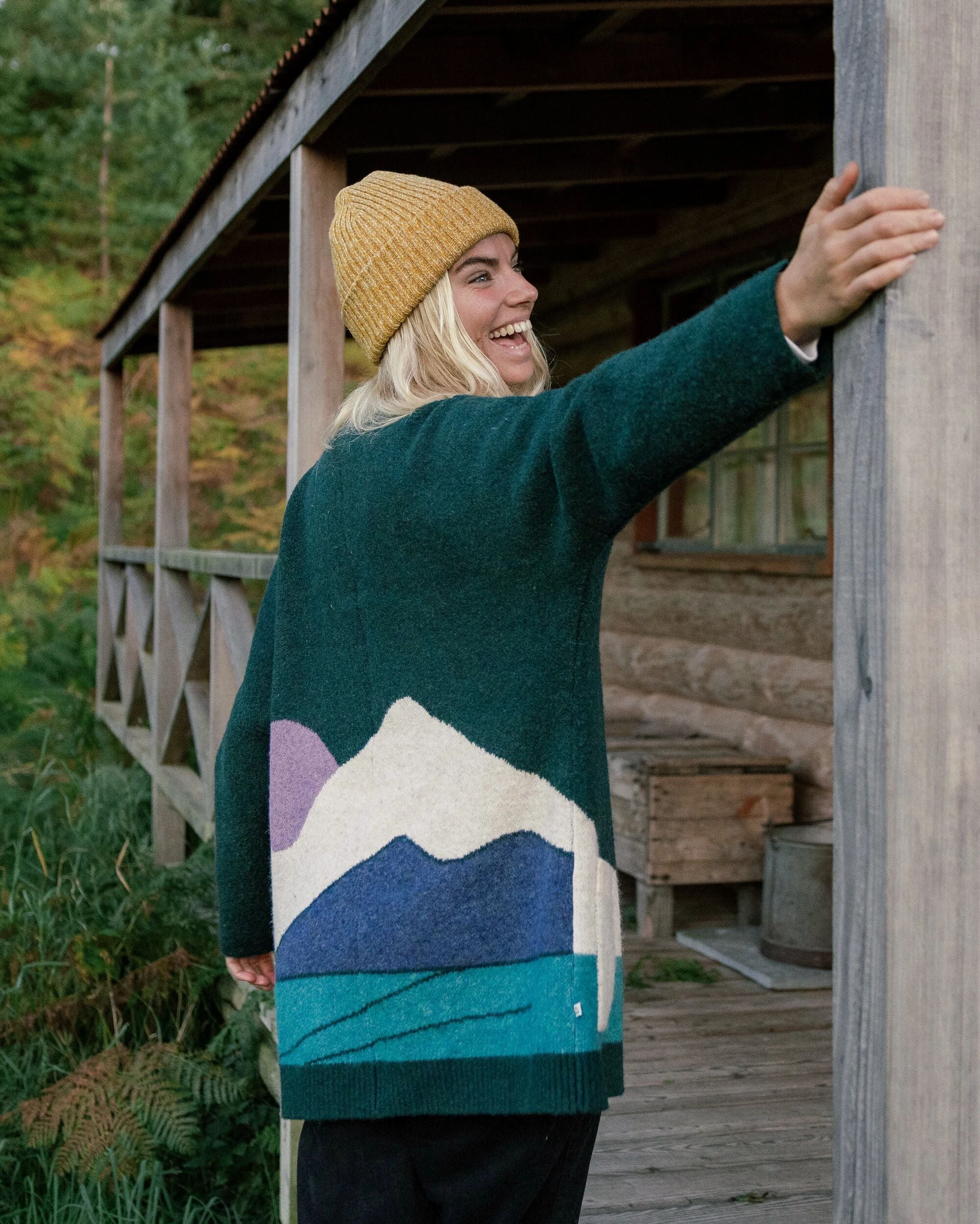Vista Knitted Cardigan - Rain Forest