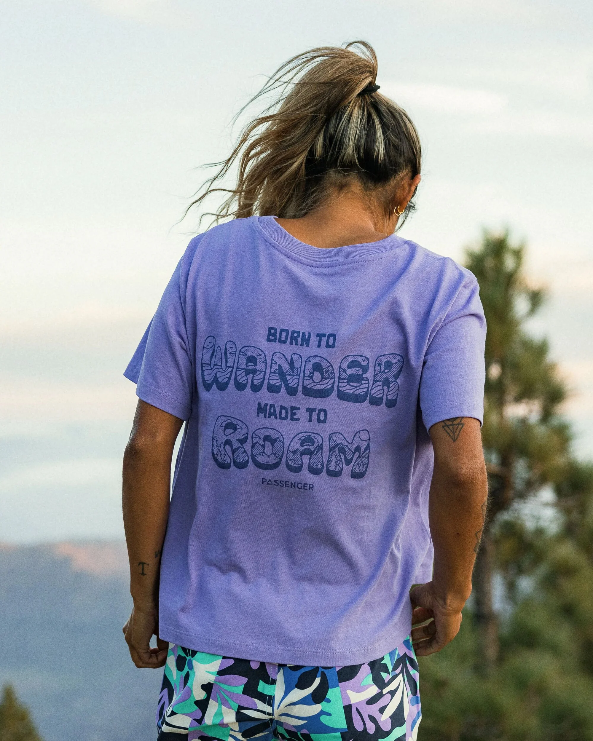 Woodcut T-Shirt - Retro Purple